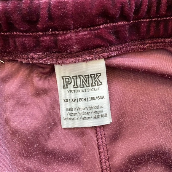 VS PINK Maroon Velvet Two-Piece Set - Picture 4 of 5